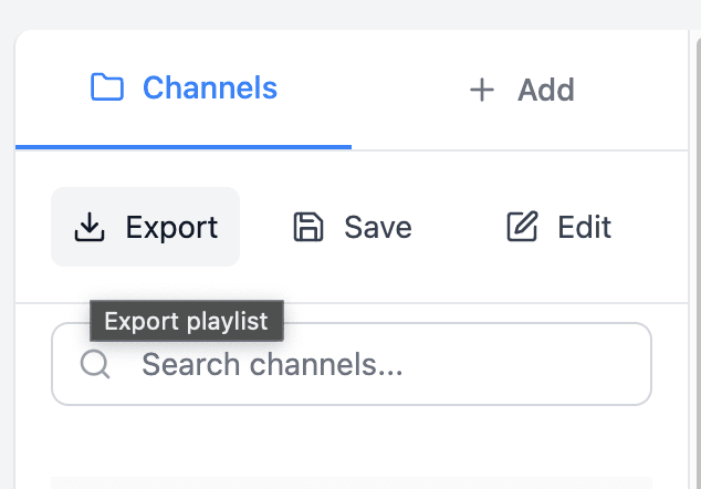 Export playlist interface